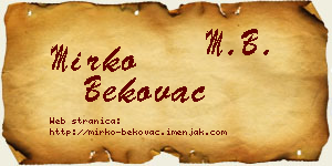 Mirko Bekovac vizit kartica